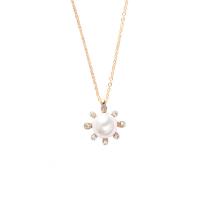 Rhinestone Zinc Alloy Necklace, with Plastic Pearl, fashion jewelry & with rhinestone Approx 51 cm 