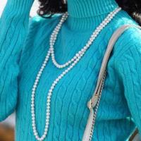 Collar de la cadena del suéter de la manera, Perlas plásticas, chapado, Joyería, más colores para la opción, longitud:aproximado 71 cm, Vendido por Sarta