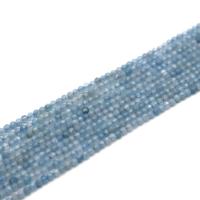 Perles aigue-marine, Rond, poli, DIY & normes différentes pour le choix & facettes, bleu, Vendu par brin