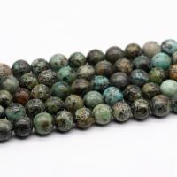 Naturelles perles Turquoise africaines, Rond, poli, DIY & normes différentes pour le choix, Vendu par brin