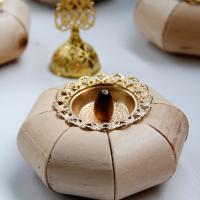 Buy Incense Holder and Burner in Bulk , Zinc Alloy, with Wooden Agate, plated, for home and office & durable 