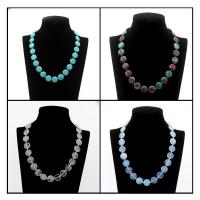 Gemstone Necklaces, Flat Round, fashion jewelry & for woman .7 Inch 
