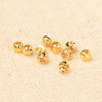 Brass Jewelry Beads, Round, plated, flower cut 4mm Approx 1.5mm 