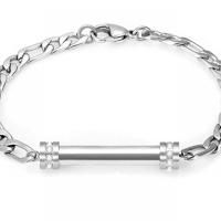 Stainless Steel Charm Bracelet, fashion jewelry & for woman & with rhinestone, silver color 