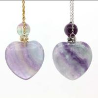 Gemstone Jewelry Pendant, Natural Fluorite, Heart, fashion jewelry & for woman 