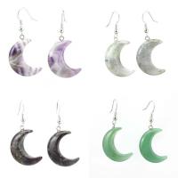 Gemstone Drop Earring, Moon, fashion jewelry & for woman 