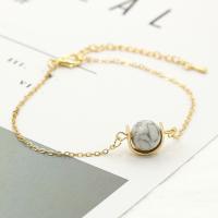 Gemstone Bracelets, Zinc Alloy, with Natural Stone, gold color plated, for woman .87 Inch 