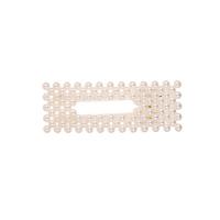 Hair Snap Clips, Plastic Pearl, with Zinc Alloy, anoint & for woman, white 
