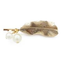 Hair Slide, Zinc Alloy, with Plastic Pearl, plated, for woman 
