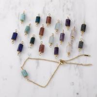 Gemstone Connector, Brass, with Natural Stone, fashion jewelry & DIY 