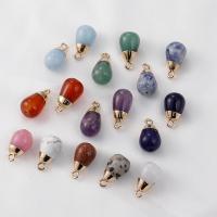 Gemstone Brass Pendants, with Natural Stone, Teardrop, fashion jewelry & DIY 