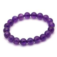 Quartz Bracelets, Amethyst, Round, fashion jewelry & DIY purple, 20cm 