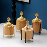 Buy Incense Holder and Burner in Bulk , Zinc Alloy, with Wood, plated, for home and office & durable 
