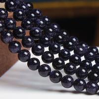 Perles en verre aventuriné bleu, Grès bleu, DIY & normes différentes pour le choix, Vendu par brin