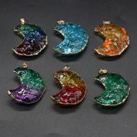 Pendentifs quartz naturel, pierre gemme, lune, DIY, plus de couleurs à choisir mm, Vendu par PC