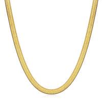 Cadena del collar de acero inoxidable, chapado en color dorado, cadena de la serpiente & para mujer, 4mm, longitud:aproximado 17.7 Inch, Vendido por Sarta