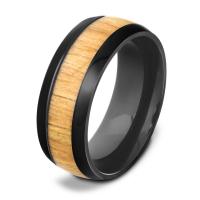 Titanium Steel Finger Ring, black ionic & for man, 8mm, 2mm, US Ring 