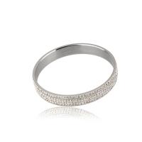 Stainless Steel Bangle, with Rhinestone Clay Pave, fashion jewelry & for woman, original color, 65mm 