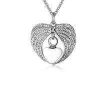Cremation Jewelry Ashes Urn Necklace, Stainless Steel, Heart, fashion jewelry & Unisex & with rhinestone .68 Inch 