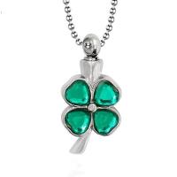 Stainless Steel Cinerary Casket Pendant, Four Leaf Clover, fashion jewelry & Unisex 