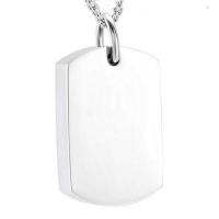 Stainless Steel Cinerary Casket Pendant, Square, fashion jewelry & Unisex 