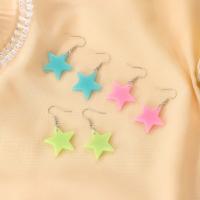 Resin Drop Earring, Zinc Alloy, with Resin, plated, for woman 
