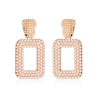 Kunststoff Perle Zink Legierung Ohrring, Zinklegierung, mit Kunststoff Perlen, plattiert, für Frau, keine, 33x64mm, verkauft von Paar