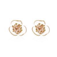 Acrylic Stud Earring, Zinc Alloy, with Acrylic, gold color plated & for woman 