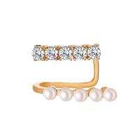 Ohrring-Manschette, Zinklegierung, mit Kunststoff Perlen, plattiert, für Frau & mit Strass, keine, 15mm, verkauft von PC