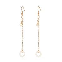 Plastic Pearl Zinc Alloy Earring, with Plastic Pearl, plated & for woman 95mm 