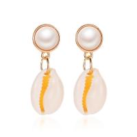 Seashell Earrings, Zinc Alloy, with Shell, plated, for woman 