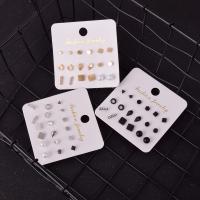 Zinc Alloy Stud Earring Set, Stud Earring, plated, 5 pieces & fashion jewelry & for woman & with rhinestone 