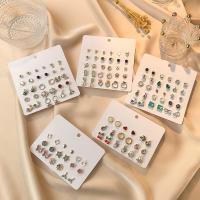 Zinc Alloy Stud Earring Set, Stud Earring, plated, fashion jewelry & for woman 