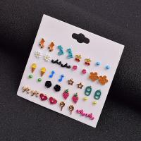 Zinc Alloy Stud Earring Set, Stud Earring, with enamel, plated, fashion jewelry & for woman 