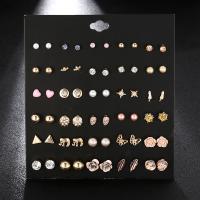 Zinc Alloy Stud Earring Set, Stud Earring, with Plastic Pearl, plated, fashion jewelry & for woman 