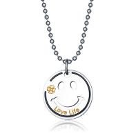Stainless Steel Sweater Chain Necklace, Smiling Face, Unisex & ball chain & hollow, original color, 24mm Approx 26.3 Inch 