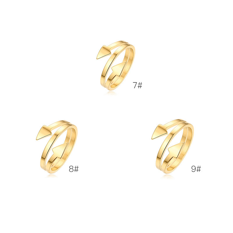 Anillos de Acero Inoxidable, punta de flecha, chapado, diverso tamaño para la opción & para mujer, más colores para la opción, 4mm, 1mm, tamaño:7-9, Vendido por UD