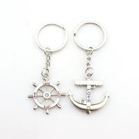 Zinc Alloy Key Clasp, plated, for couple & enamel & with rhinestone 90mm 
