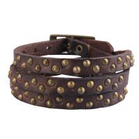Cowhide Bracelets, Zinc Alloy, with Faux Leather, fashion jewelry & Unisex 