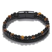 Gemstone Bracelets, Zinc Alloy, with Lava, fashion jewelry & Unisex 190mm 