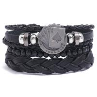 PU Leather Cord Bracelets, three pieces & fashion jewelry & Unisex, 6CM,17-18CM,8-9CM,7.9CM,9.7CM 