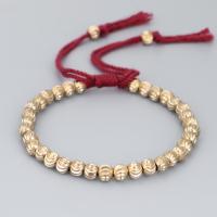Brass Bracelets, with Cotton Thread, plated, fashion jewelry 