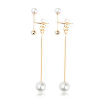 Zinc Alloy Split Earring, with Plastic Pearl, plated, for woman 