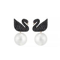 Zinc Alloy Split Earring, with Plastic Pearl, plated, for woman & with rhinestone 