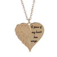 Zinc Alloy Necklace, Heart, polished, fashion jewelry & Unisex 48+5cm 