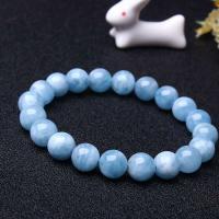 Aquamarine Bracelet, Round, fashion jewelry blue, 19cm 