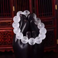 Quartz Bracelets, Clear Quartz, Round, fashion jewelry white, 19cm 