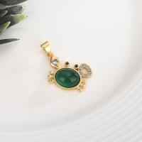 Brass Jewelry Pendants, with Green Calcedony, plated, fashion jewelry & for woman 