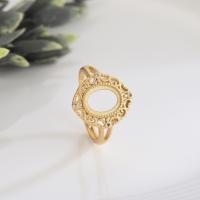 Edelstein Messing Finger Ring, plattiert, Modeschmuck & DIY & verschiedene Stile für Wahl & für Frau, goldfarben, 7x9mm, verkauft von PC
