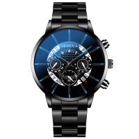 Geneva® Men Watch, Zinc Alloy, with Glass & Stainless Steel, Chinese movement, plated, fashion jewelry & for man & luminated 